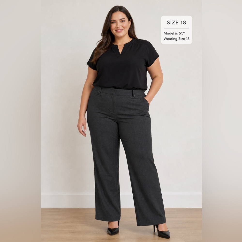 Van Heusen Black Stretch Work Pants – Women’s Size 18 – Comfortable Office Wear